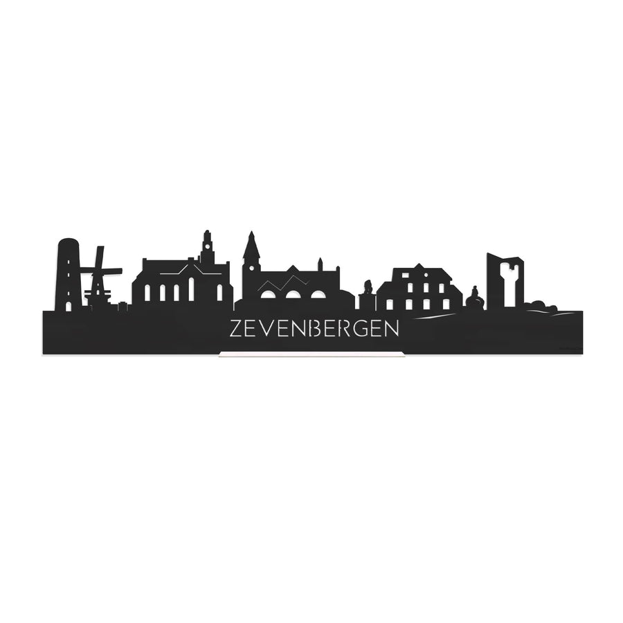 Standing Skyline Zevenbergen Zwart houten cadeau decoratie relatiegeschenk van WoodWideCities