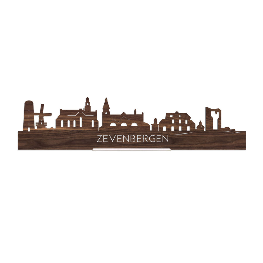 Standing Skyline Zevenbergen Noten houten cadeau decoratie relatiegeschenk van WoodWideCities