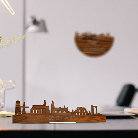Standing Skyline Zevenbergen Palissander houten cadeau decoratie relatiegeschenk van WoodWideCities