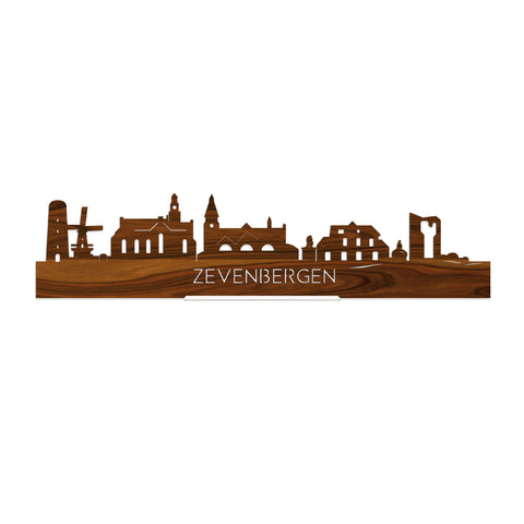 Standing Skyline Zevenbergen Palissander houten cadeau decoratie relatiegeschenk van WoodWideCities