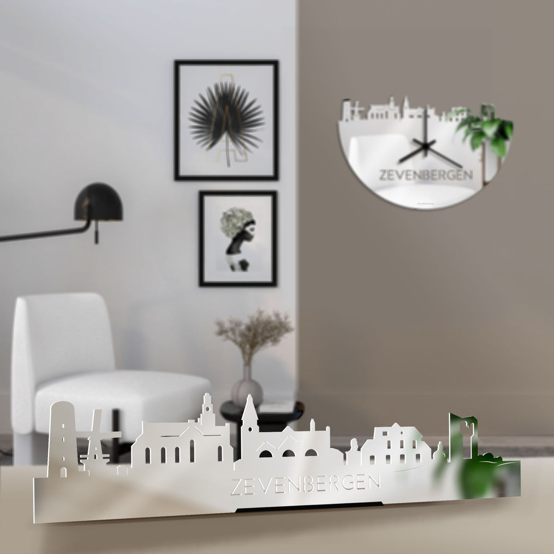 Standing Skyline Zevenbergen Spiegel gerecycled kunststof cadeau decoratie relatiegeschenk van WoodWideCities