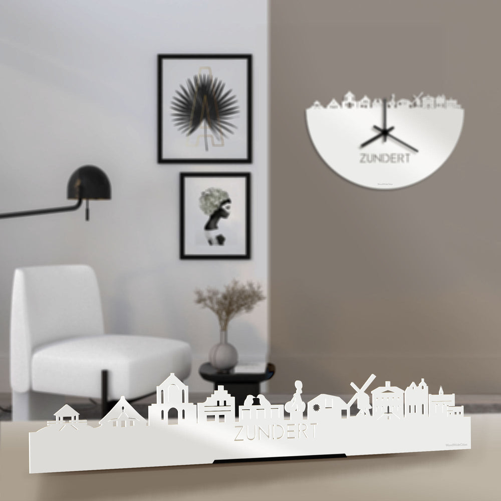 Standing Skyline Zundert Wit glanzend gerecycled kunststof cadeau decoratie relatiegeschenk van WoodWideCities