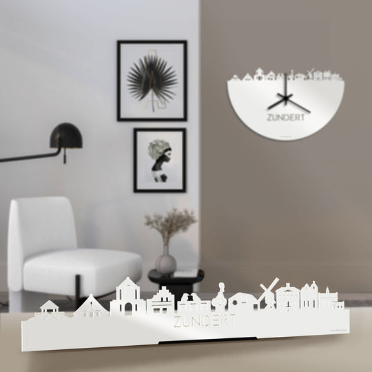 Standing Skyline Zundert Wit glanzend gerecycled kunststof cadeau decoratie relatiegeschenk van WoodWideCities