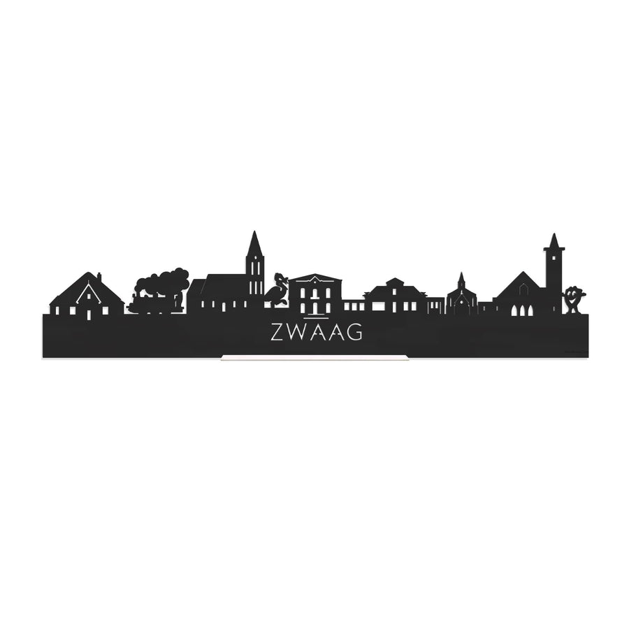 Standing Skyline Zwaag Zwart houten cadeau decoratie relatiegeschenk van WoodWideCities