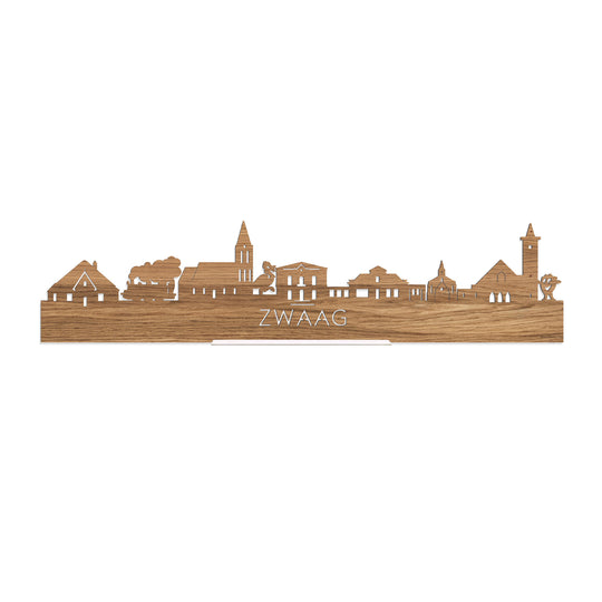 Standing Skyline Zwaag Eiken houten cadeau decoratie relatiegeschenk van WoodWideCities