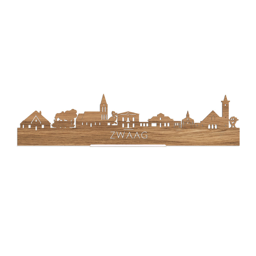 Standing Skyline Zwaag Eiken houten cadeau decoratie relatiegeschenk van WoodWideCities