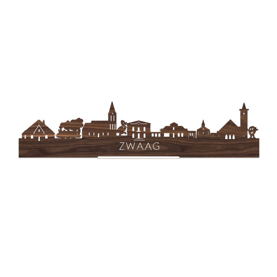 Standing Skyline Zwaag Noten houten cadeau decoratie relatiegeschenk van WoodWideCities