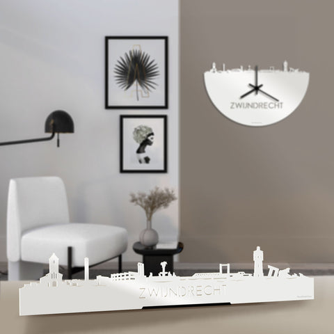 Standing Skyline Zwijndrecht Wit glanzend gerecycled kunststof cadeau decoratie relatiegeschenk van WoodWideCities