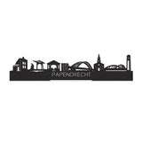 Standing Skyline papendrecht Zwart houten cadeau decoratie relatiegeschenk van WoodWideCities