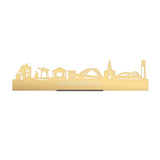 Standing Skyline papendrecht Metallic Goud gerecycled kunststof cadeau decoratie relatiegeschenk van WoodWideCities