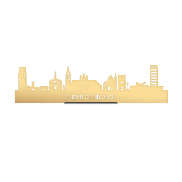 Standing Skyline 's-Hertogenbosch Goud Metallic 40 cm houten cadeau decoratie relatiegeschenk van WoodWideCities