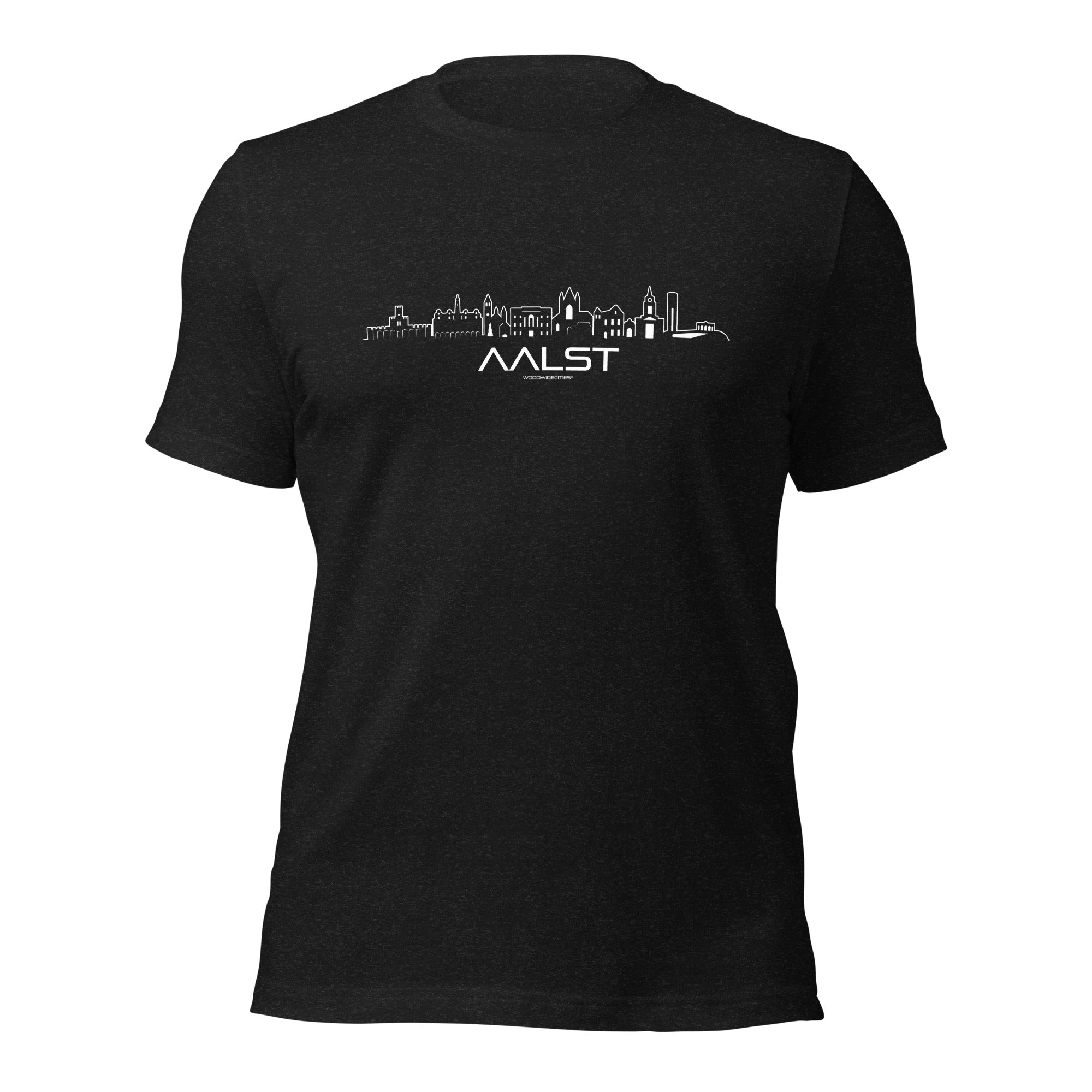 T-Shirt Aalst Black Heather S houten cadeau decoratie relatiegeschenk van WoodWideCities