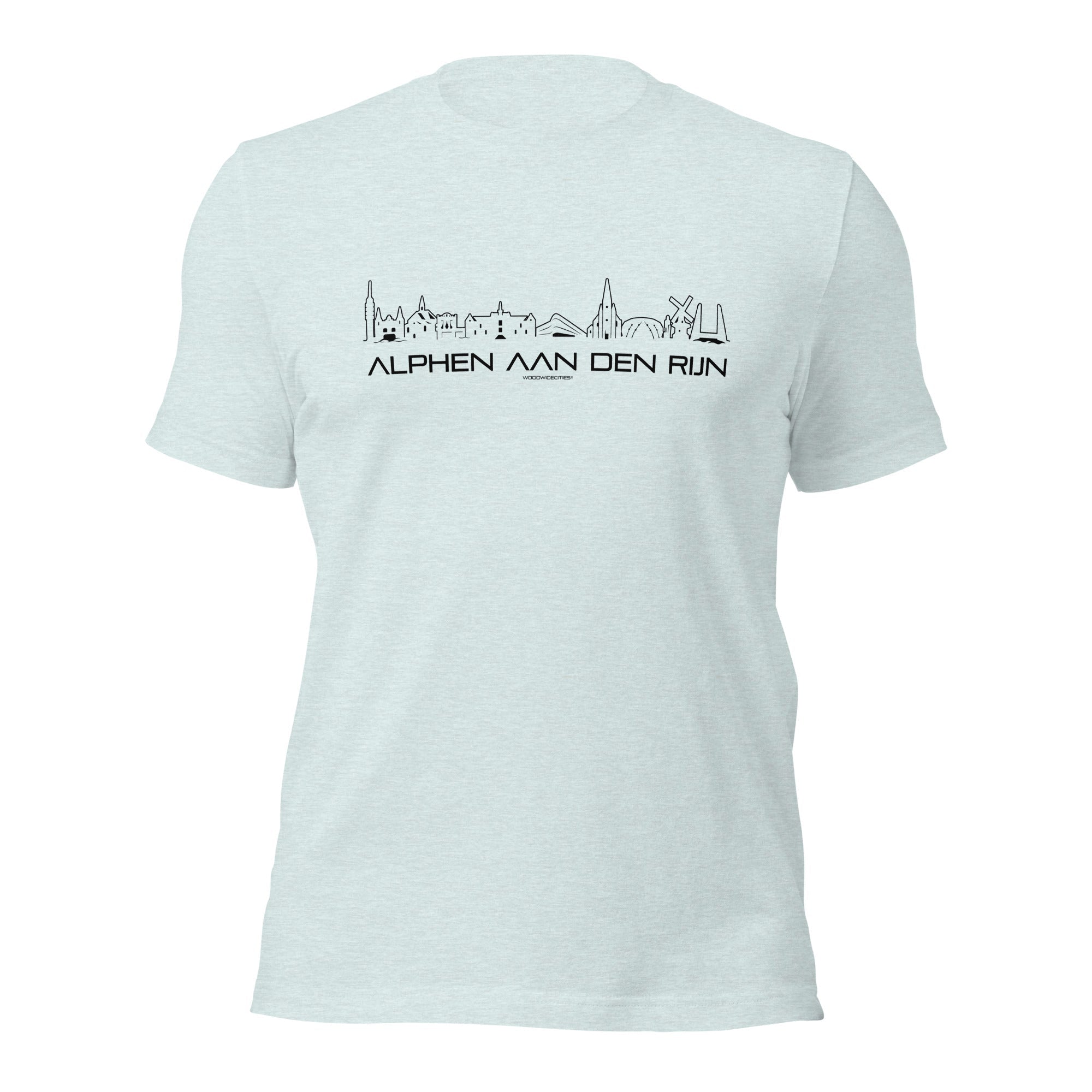 T-Shirt Alphen aan den Rijn Heather Prism Ice Blue S houten cadeau decoratie relatiegeschenk van WoodWideCities