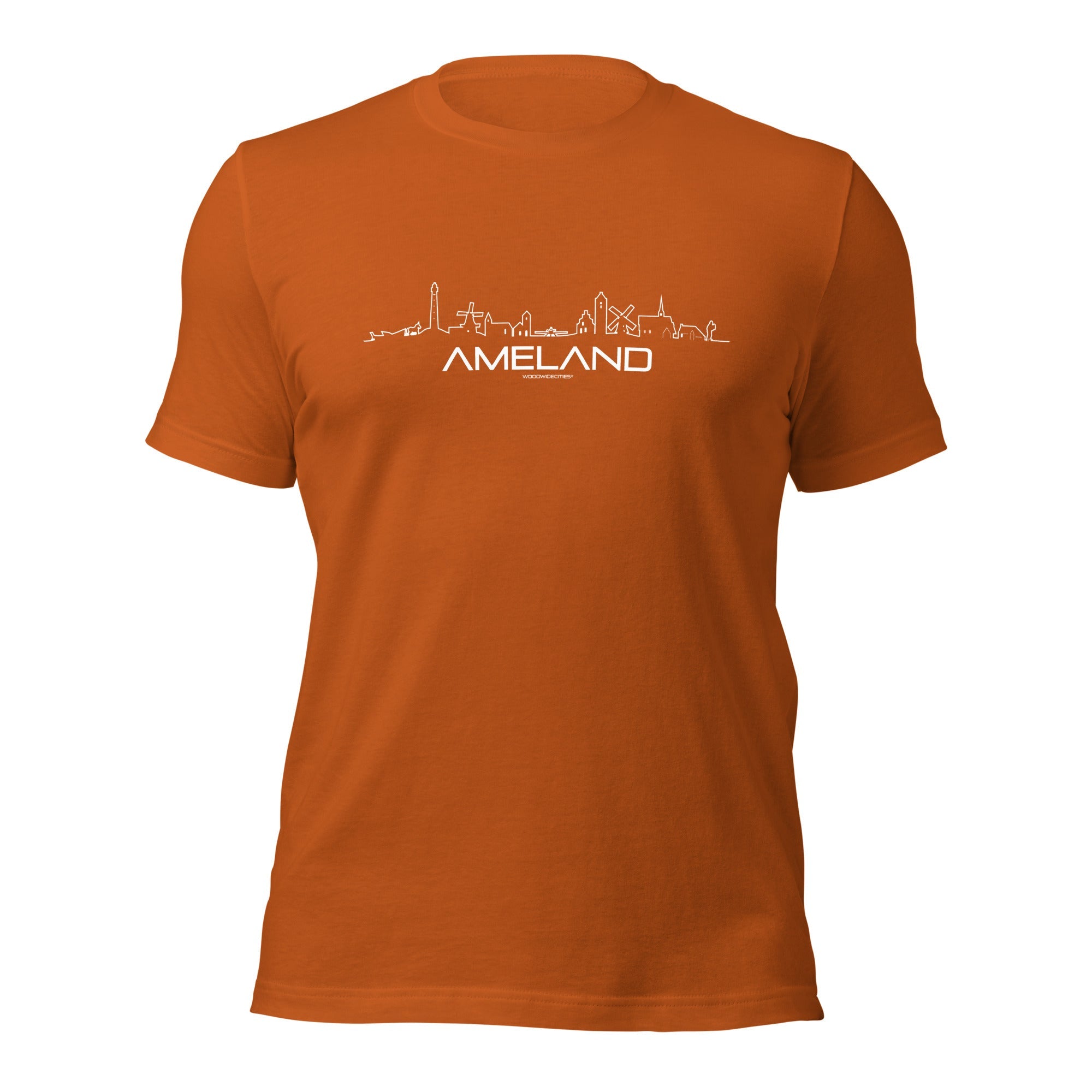 T-Shirt Ameland Autumn S houten cadeau decoratie relatiegeschenk van WoodWideCities