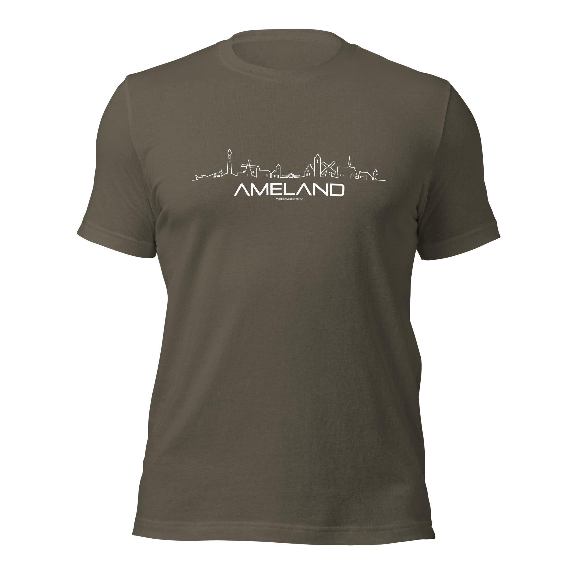 T-Shirt Ameland Army S houten cadeau decoratie relatiegeschenk van WoodWideCities