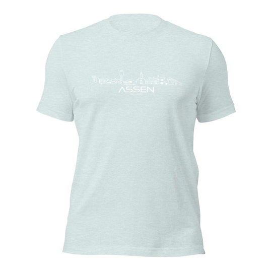 T-Shirt Assen Light Blue S houten cadeau decoratie relatiegeschenk van WoodWideCities