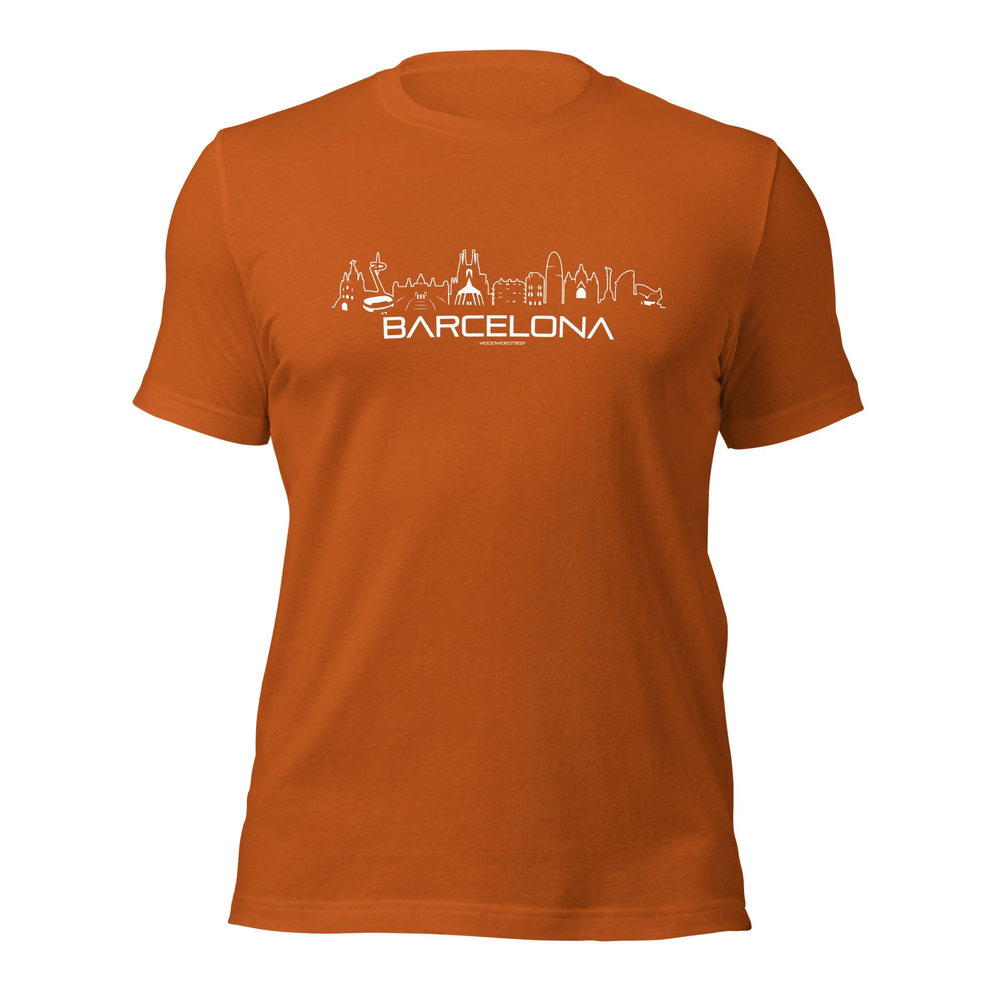 T-Shirt Barcelona Autumn S houten cadeau decoratie relatiegeschenk van WoodWideCities