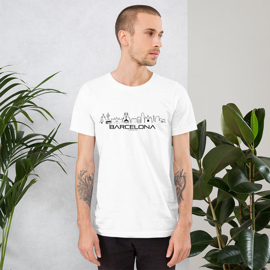 T-Shirt Barcelona houten cadeau decoratie relatiegeschenk van WoodWideCities