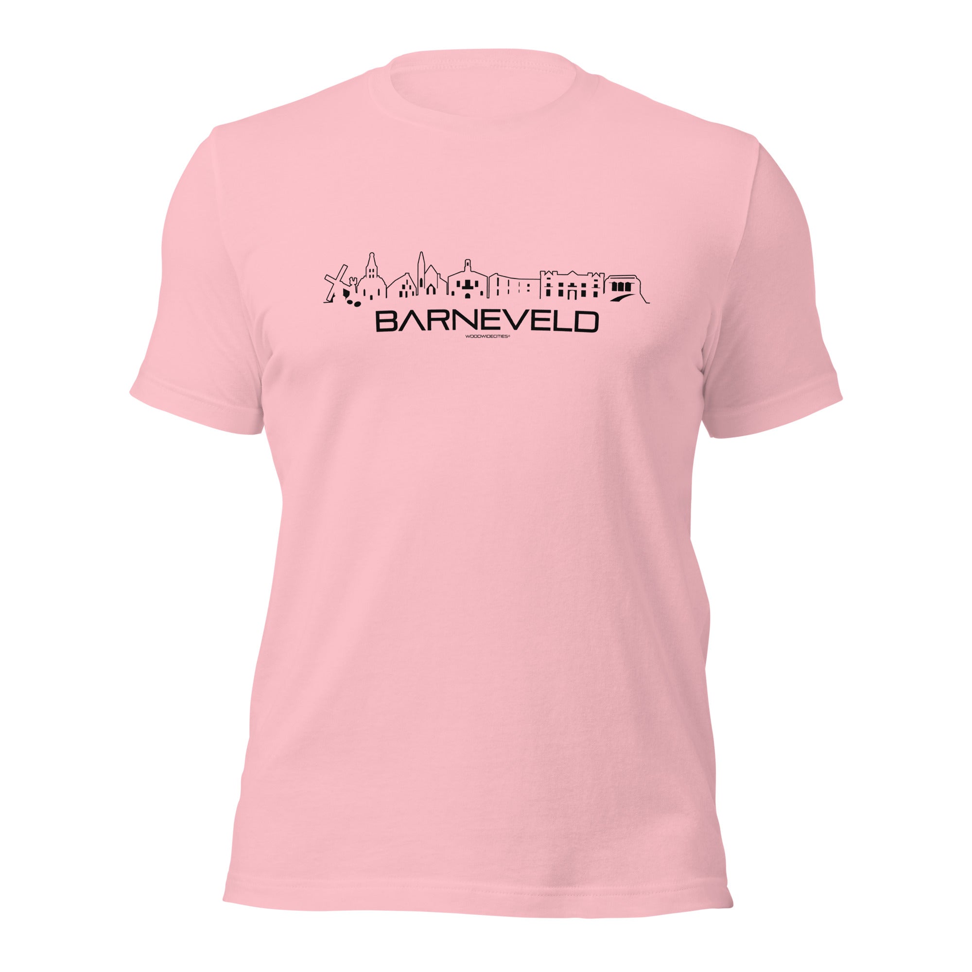 T-Shirt Barneveld Roze S houten cadeau decoratie relatiegeschenk van WoodWideCities