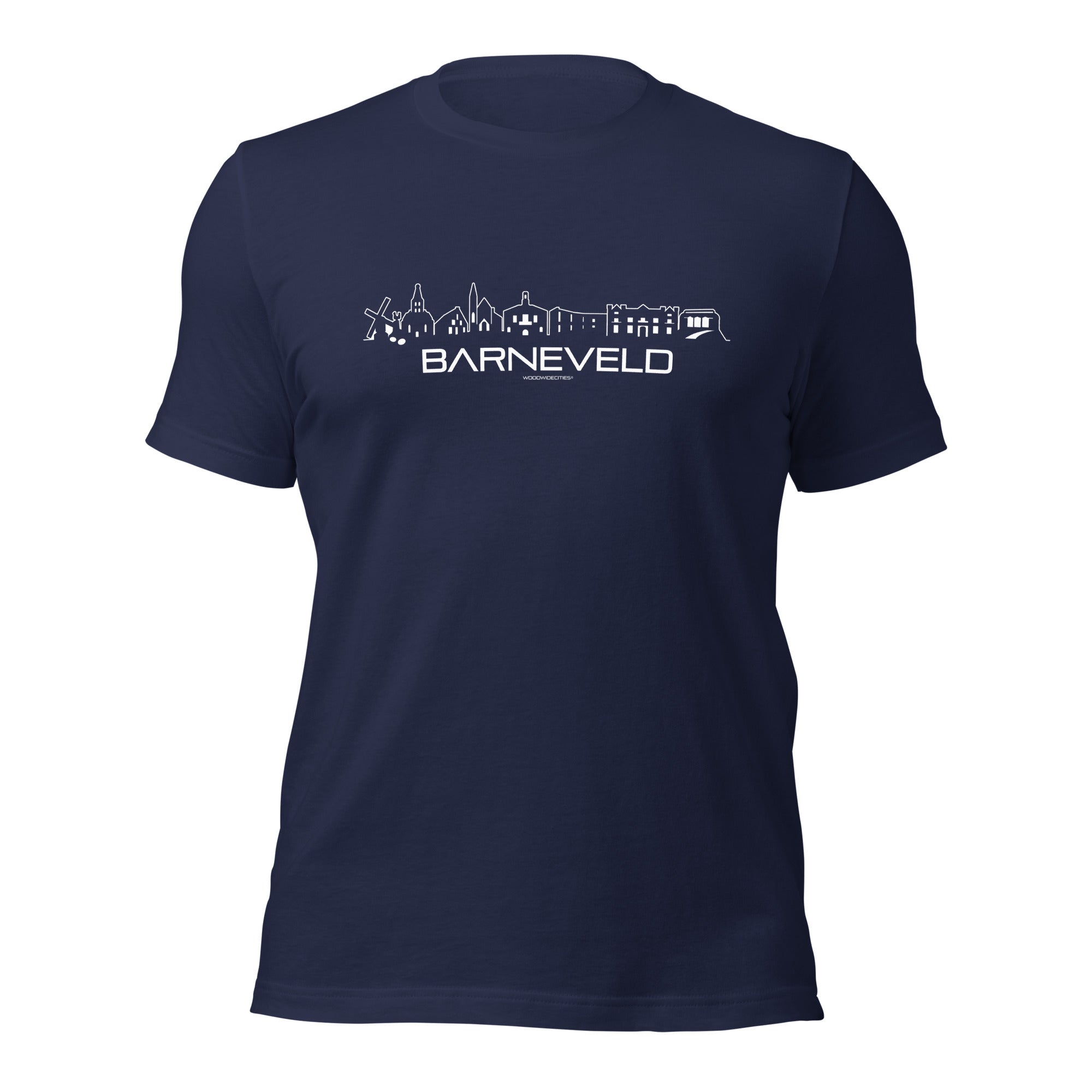T-Shirt Barneveld Marineblauw S houten cadeau decoratie relatiegeschenk van WoodWideCities