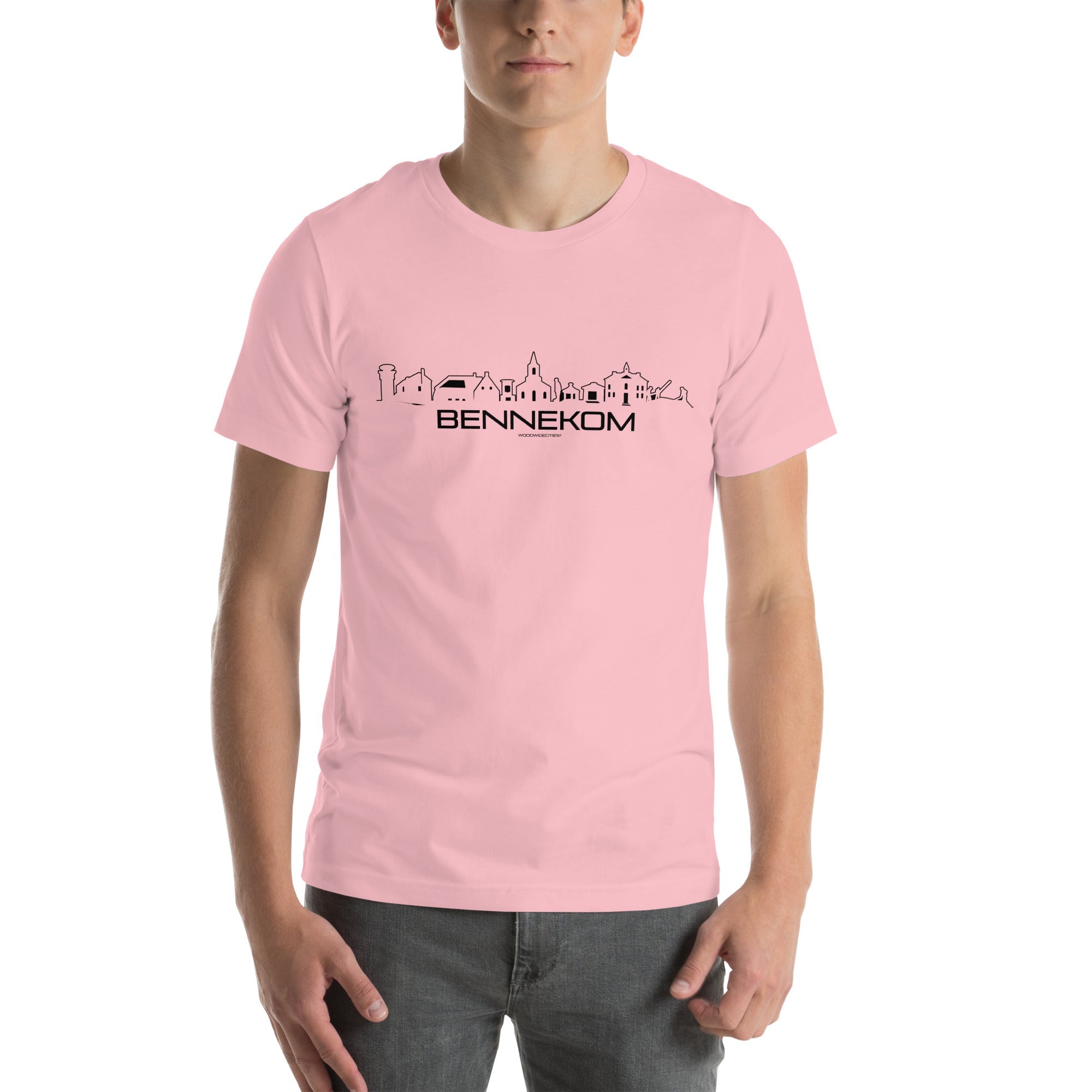 T-Shirt Bennekom Pink S houten cadeau decoratie relatiegeschenk van WoodWideCities