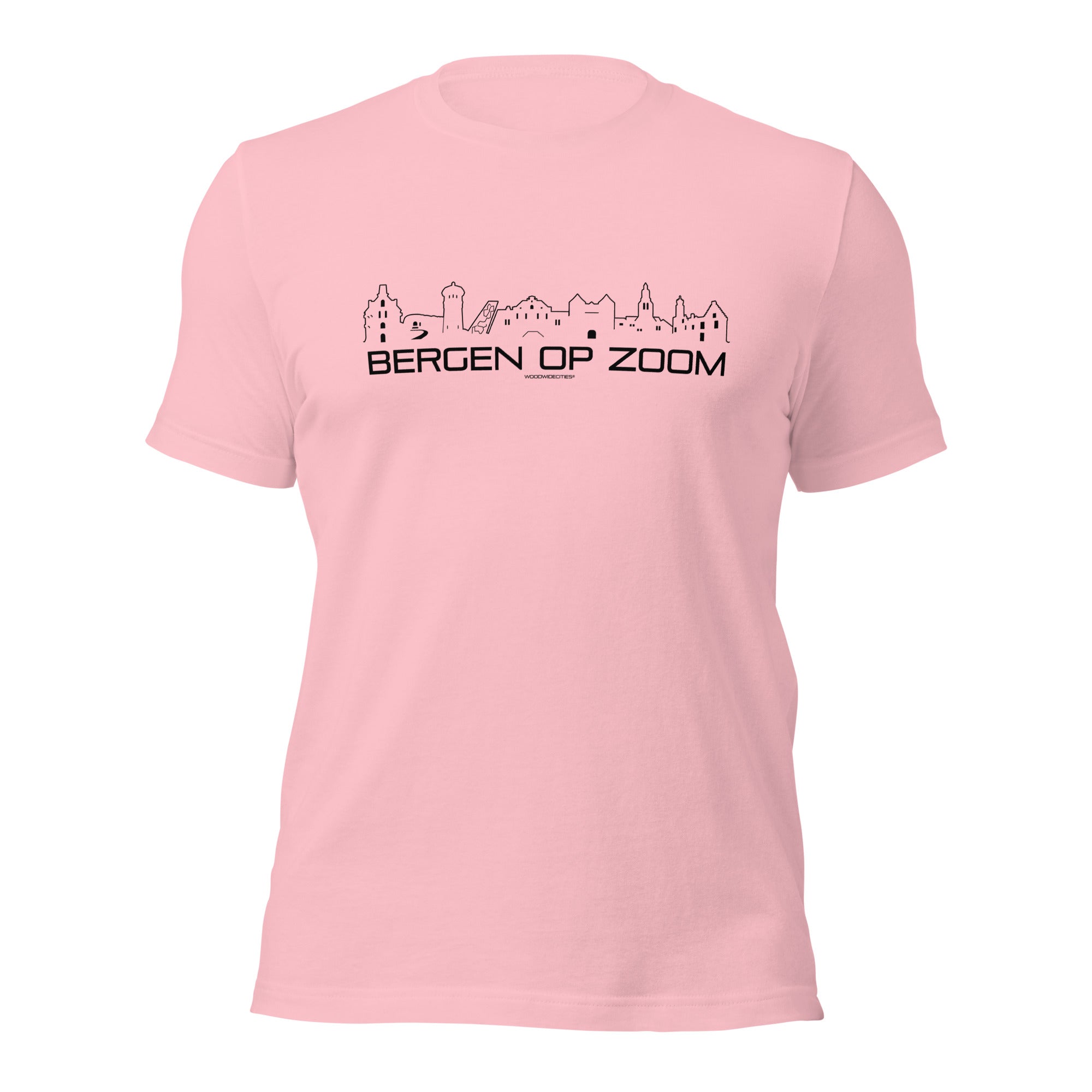 T-Shirt Bergen op Zoom Pink S houten cadeau decoratie relatiegeschenk van WoodWideCities