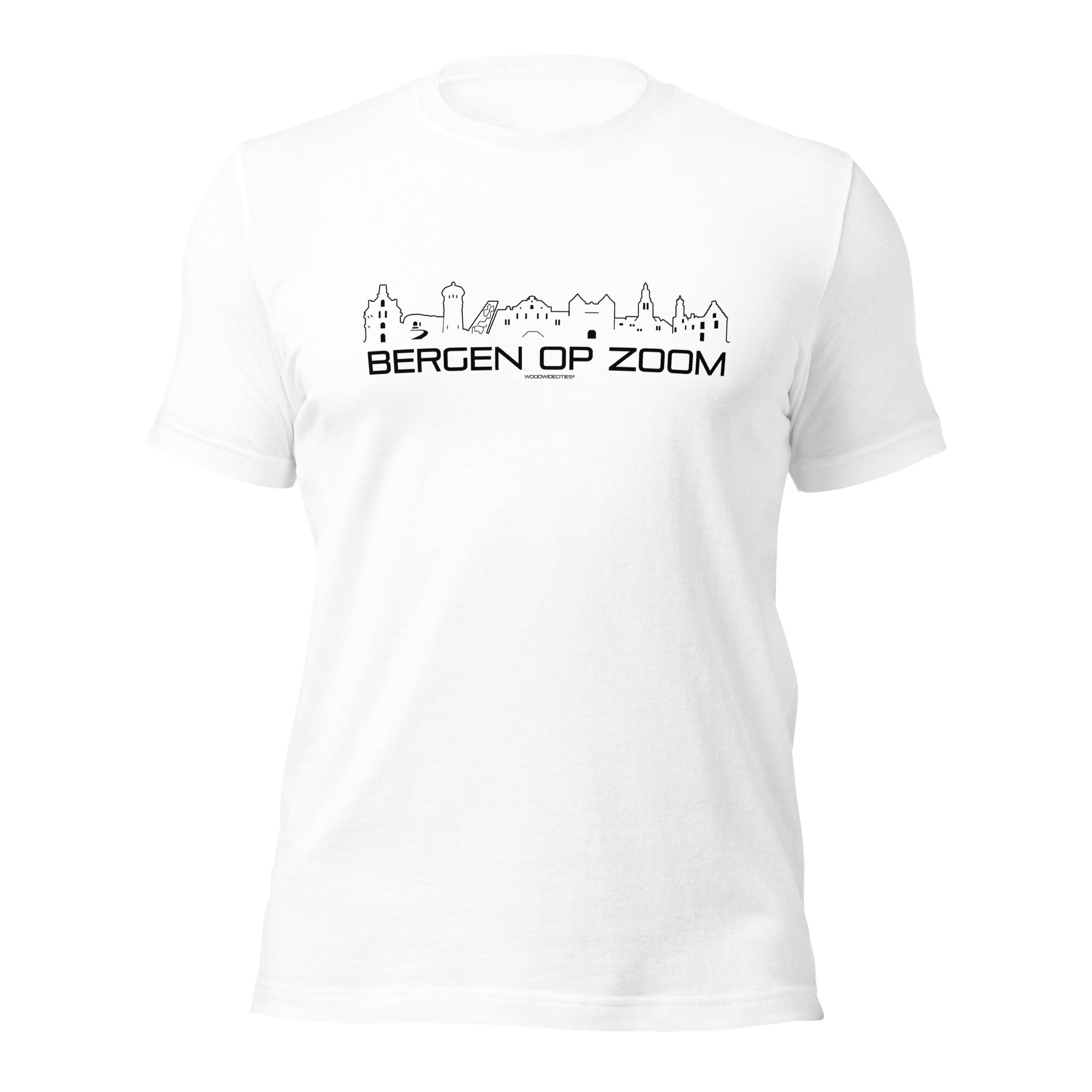 T-Shirt Bergen op Zoom White S houten cadeau decoratie relatiegeschenk van WoodWideCities