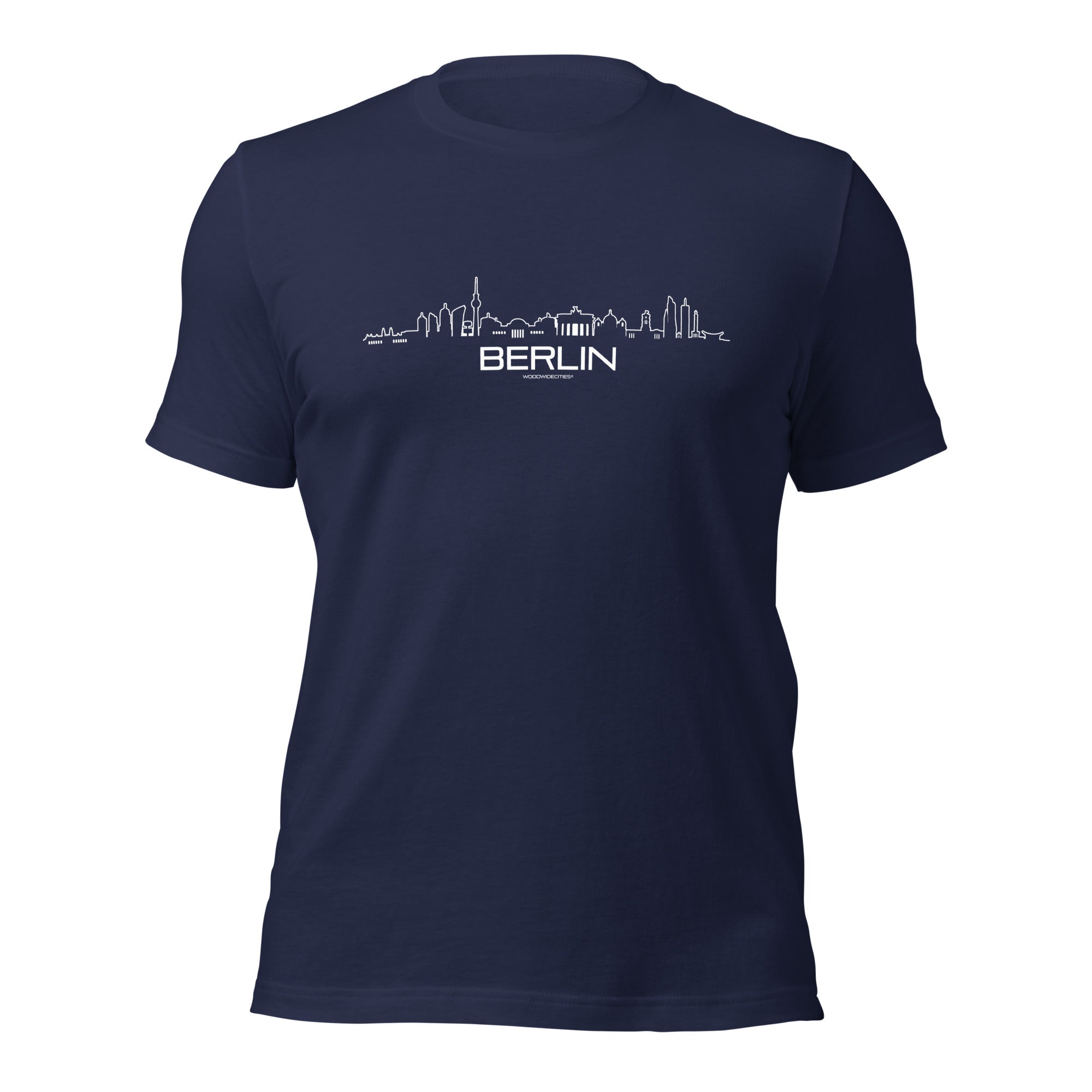 T-Shirt Berlijn Navy S houten cadeau decoratie relatiegeschenk van WoodWideCities