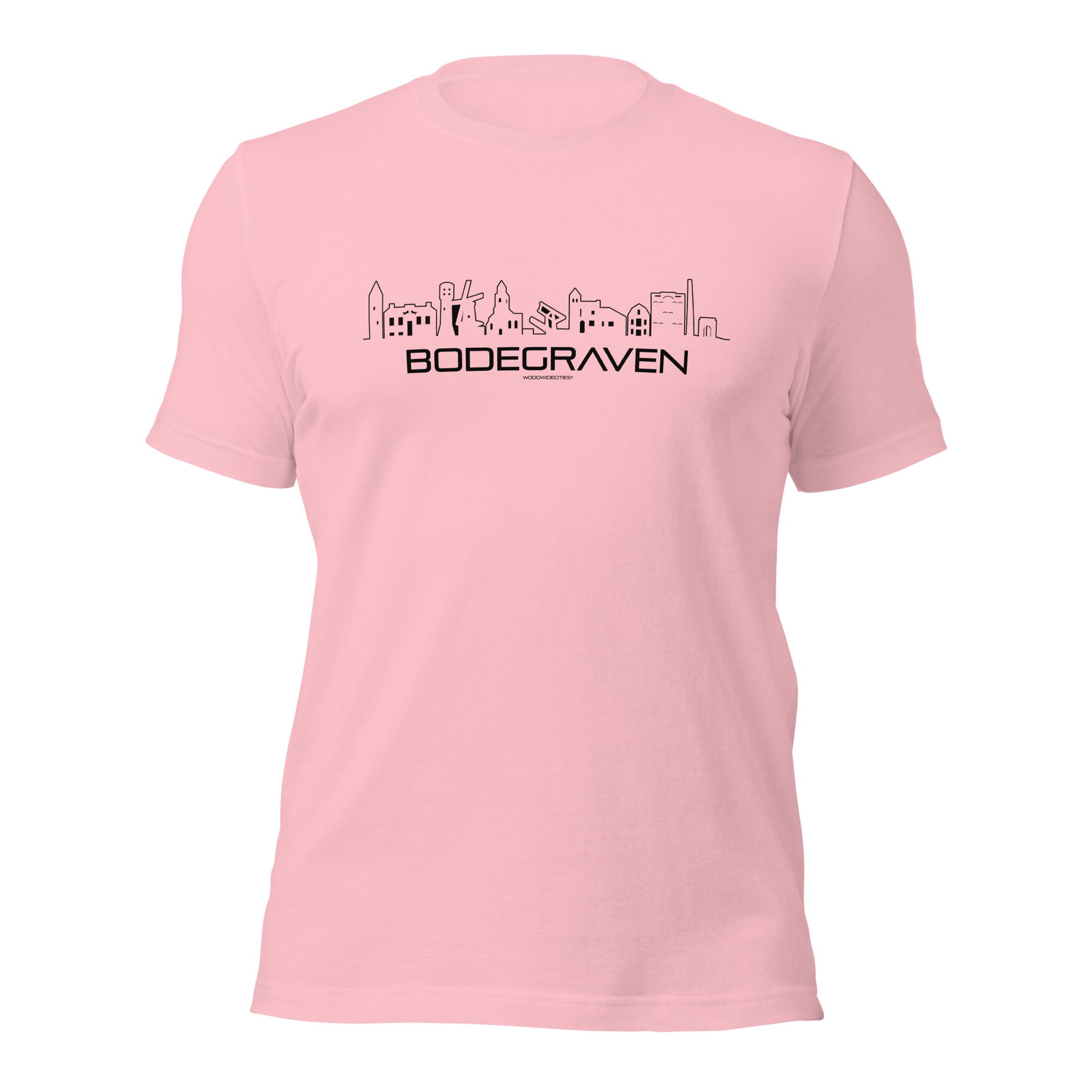 T-Shirt Bodegraven Roze S houten cadeau decoratie relatiegeschenk van WoodWideCities