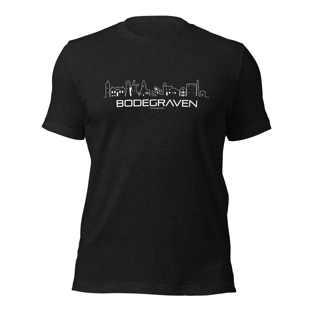 T-Shirt Bodegraven Zwart gemêleerd S houten cadeau decoratie relatiegeschenk van WoodWideCities