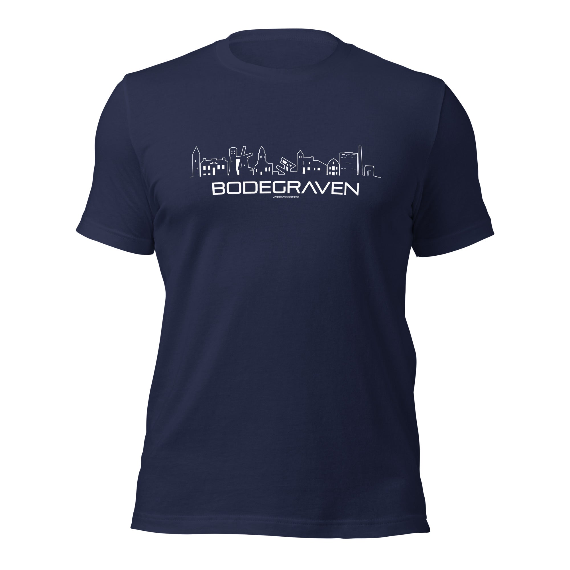 T-Shirt Bodegraven Marineblauw S houten cadeau decoratie relatiegeschenk van WoodWideCities