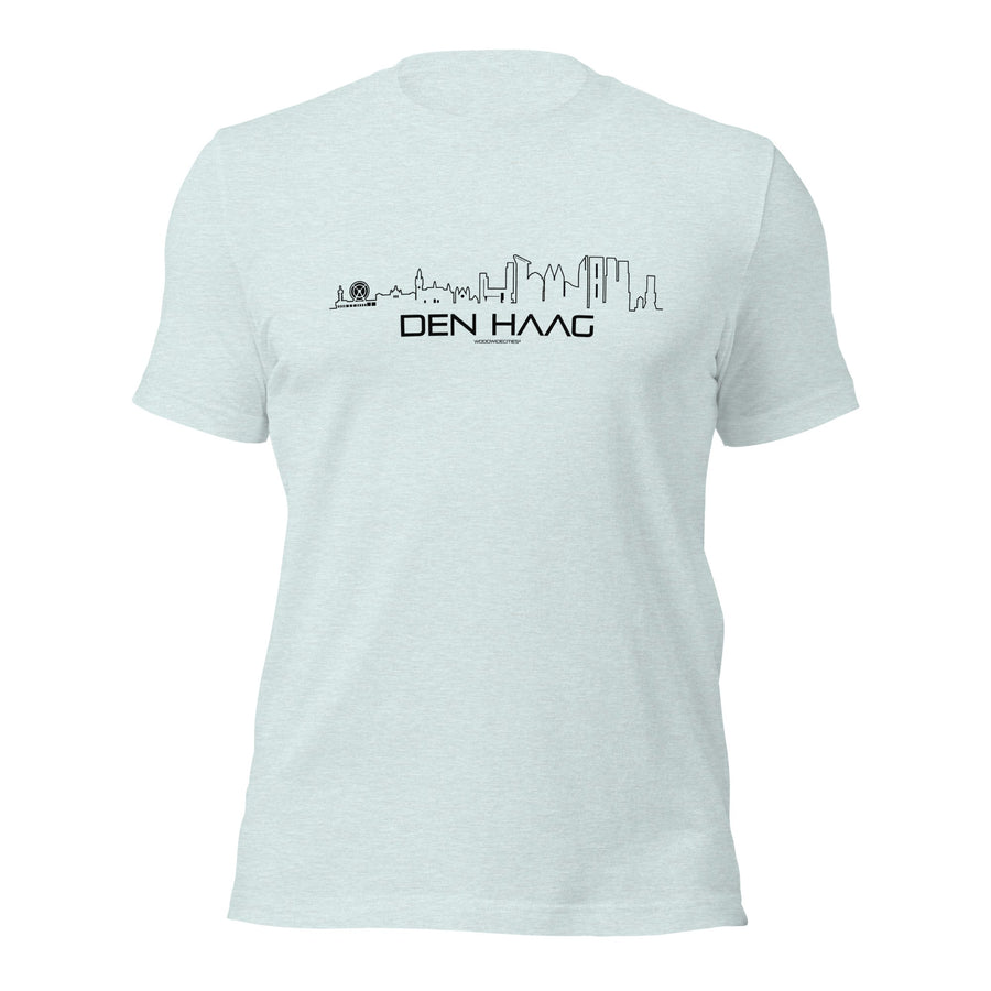 T-Shirt Den Haag Light Blue S houten cadeau decoratie relatiegeschenk van WoodWideCities