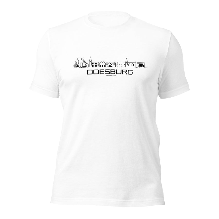 T-Shirt Doesburg White S houten cadeau decoratie relatiegeschenk van WoodWideCities