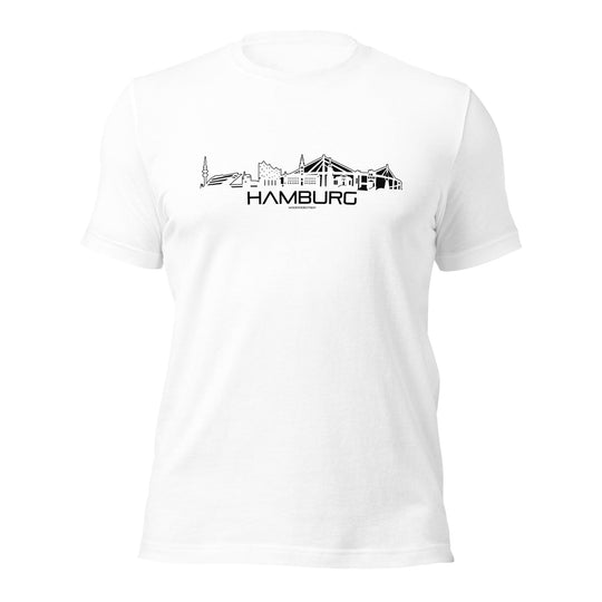 T-Shirt Hamburg White S houten cadeau decoratie relatiegeschenk van WoodWideCities
