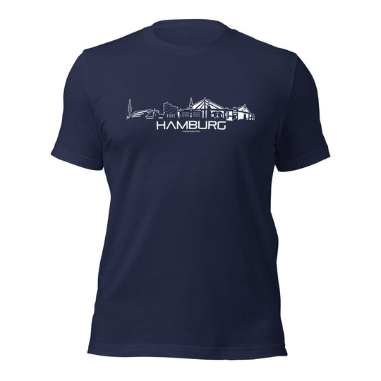 T-Shirt Hamburg Navy S houten cadeau decoratie relatiegeschenk van WoodWideCities
