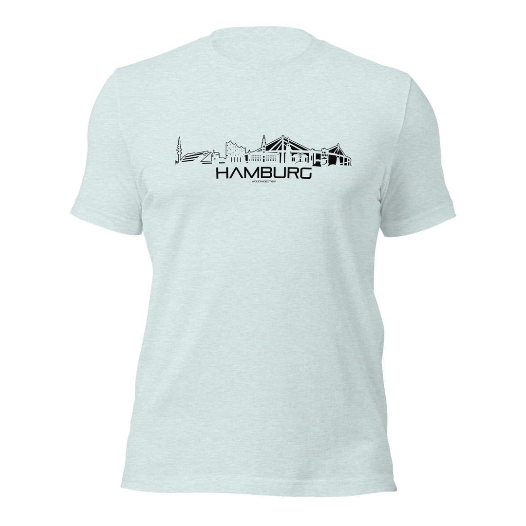 T-Shirt Hamburg Light Blue S houten cadeau decoratie relatiegeschenk van WoodWideCities