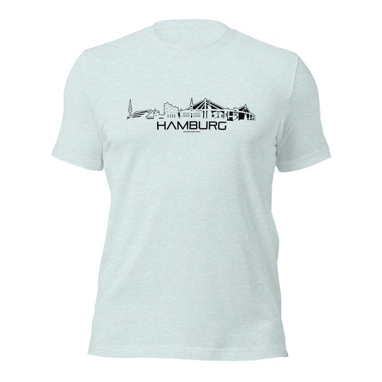 T-Shirt Hamburg Light Blue S houten cadeau decoratie relatiegeschenk van WoodWideCities
