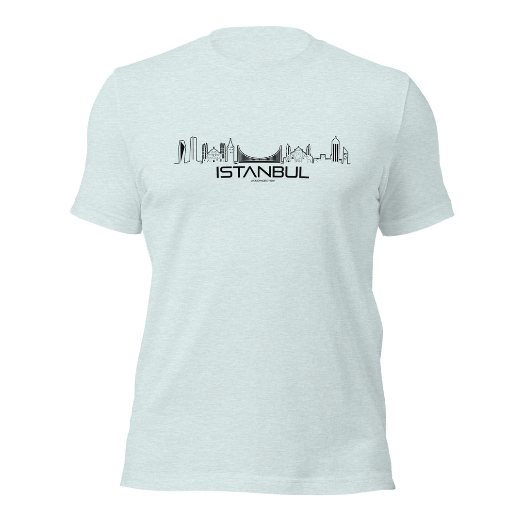 T-Shirt Istanbul Light Blue S houten cadeau decoratie relatiegeschenk van WoodWideCities