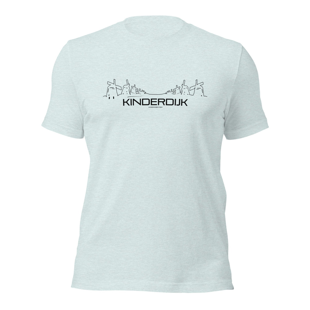 T-Shirt Kinderdijk Light Blue S houten cadeau decoratie relatiegeschenk van WoodWideCities