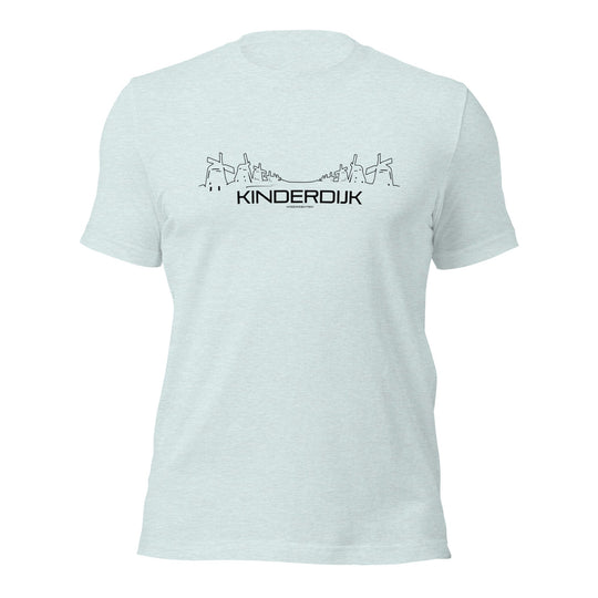 T-Shirt Kinderdijk Light Blue S houten cadeau decoratie relatiegeschenk van WoodWideCities