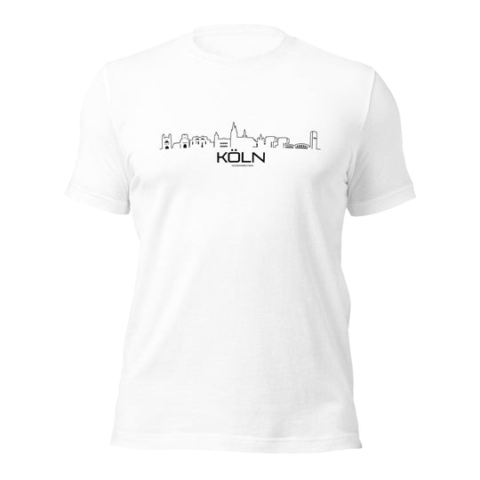 T-Shirt Köln White S houten cadeau decoratie relatiegeschenk van WoodWideCities