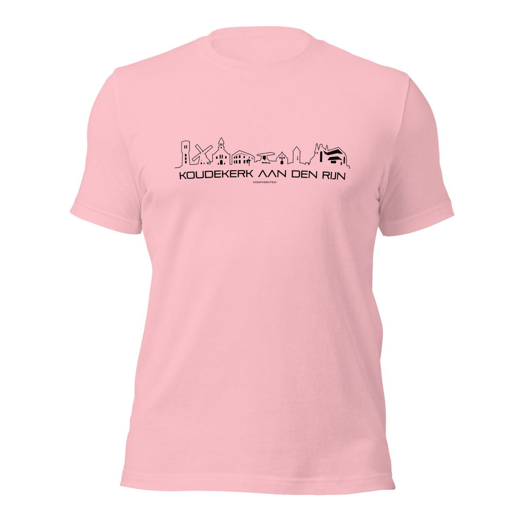 T-Shirt Koudekerk Aan Den Rijn Pink S houten cadeau decoratie relatiegeschenk van WoodWideCities