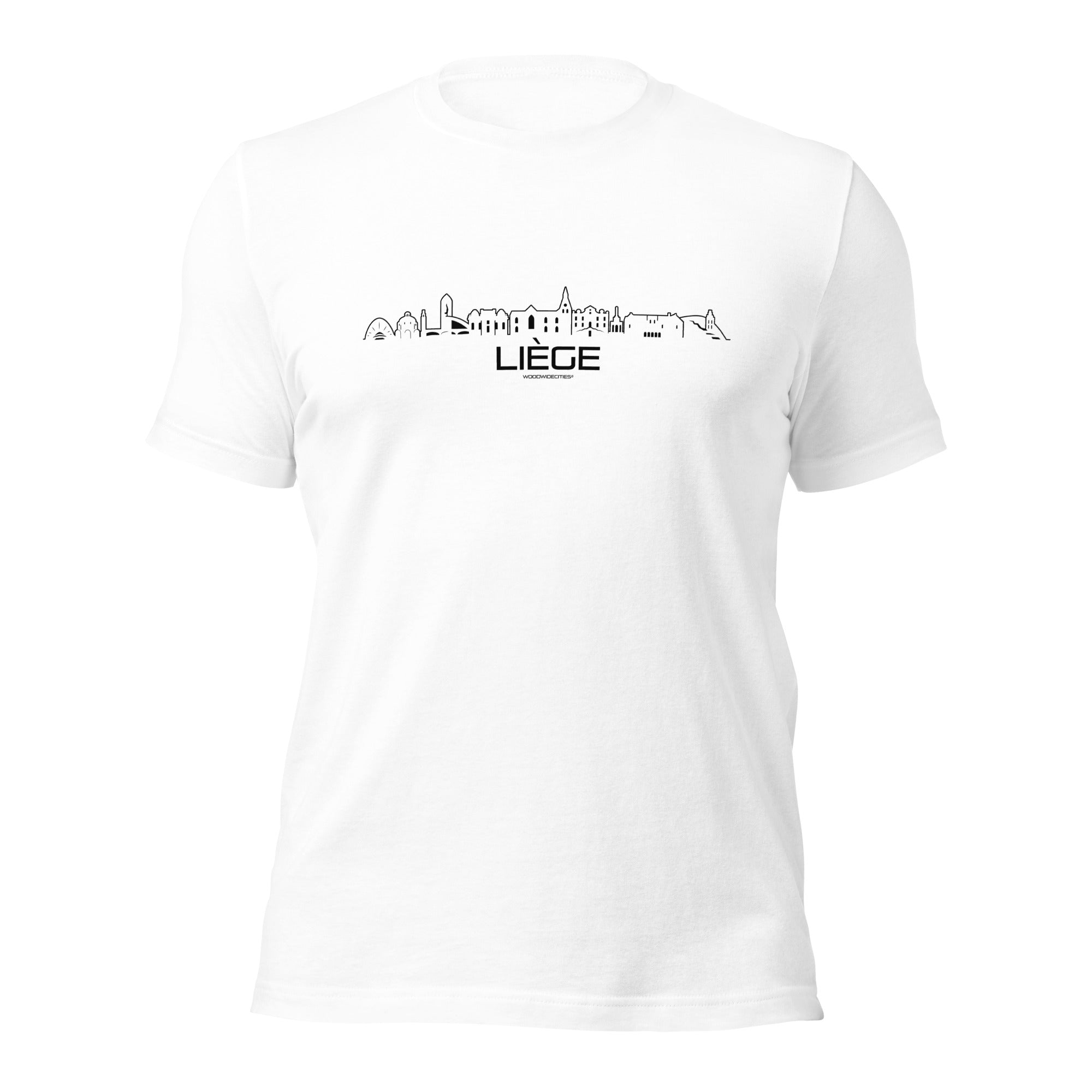T-Shirt Liège White S houten cadeau decoratie relatiegeschenk van WoodWideCities