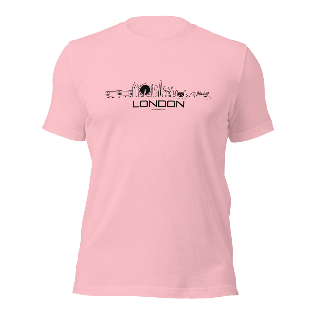 T-Shirt London Pink S houten cadeau decoratie relatiegeschenk van WoodWideCities