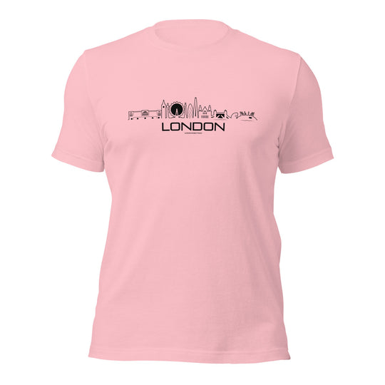 T-Shirt London Pink S houten cadeau decoratie relatiegeschenk van WoodWideCities