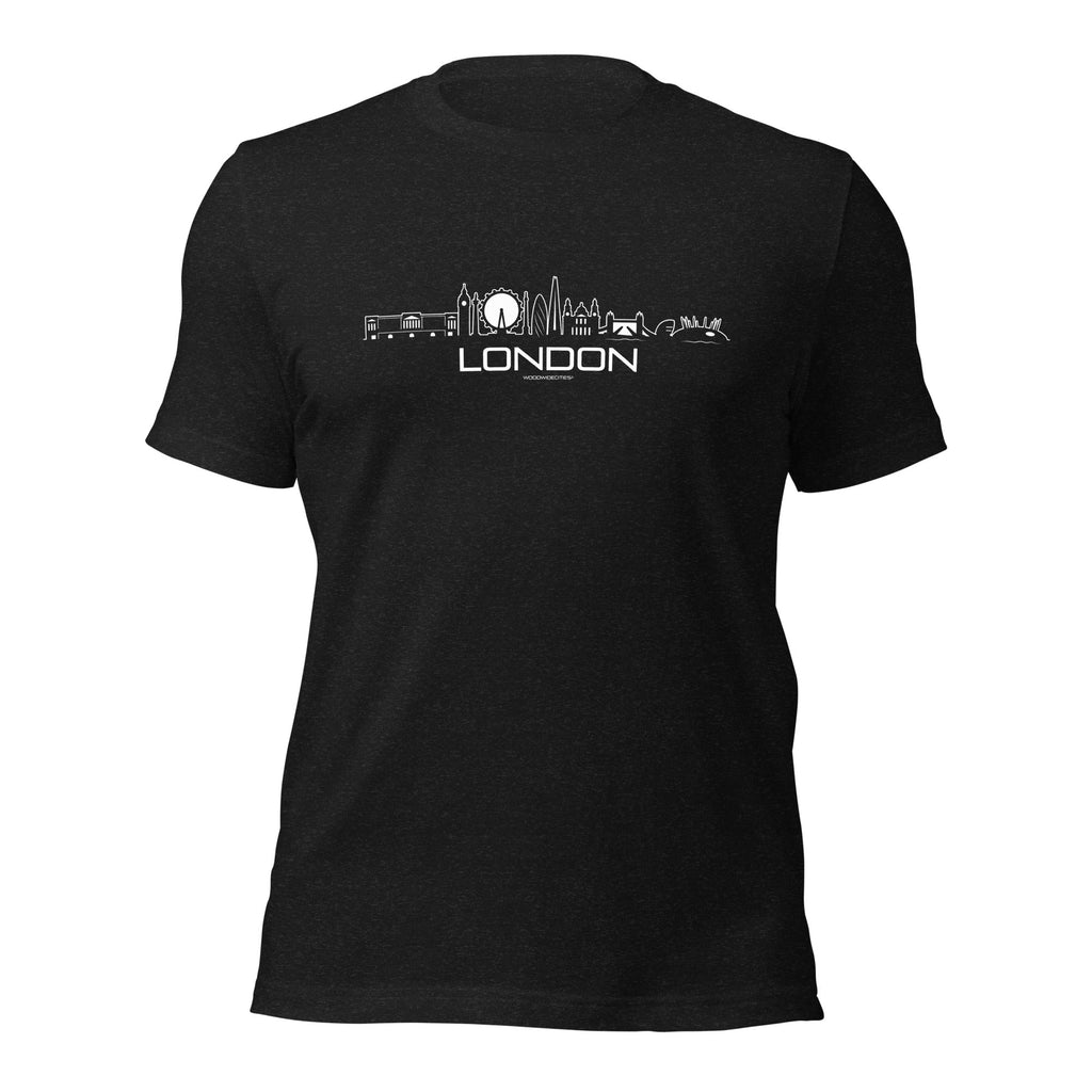 T-Shirt London Zwart gemêleerd S houten cadeau decoratie relatiegeschenk van WoodWideCities