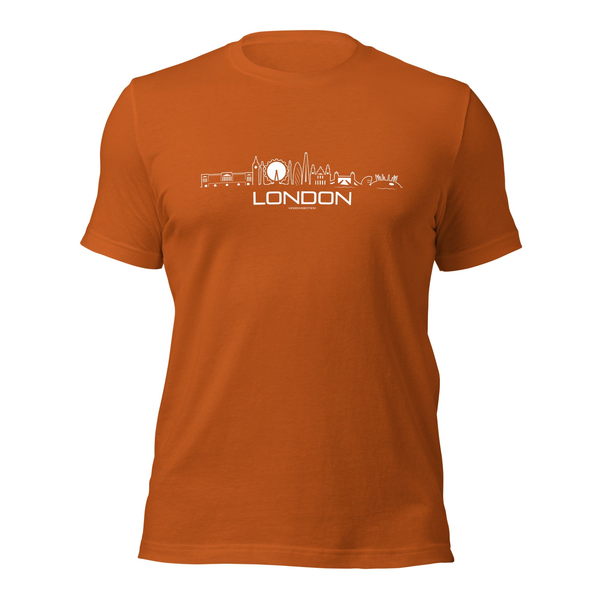 T-Shirt London Autumn S houten cadeau decoratie relatiegeschenk van WoodWideCities