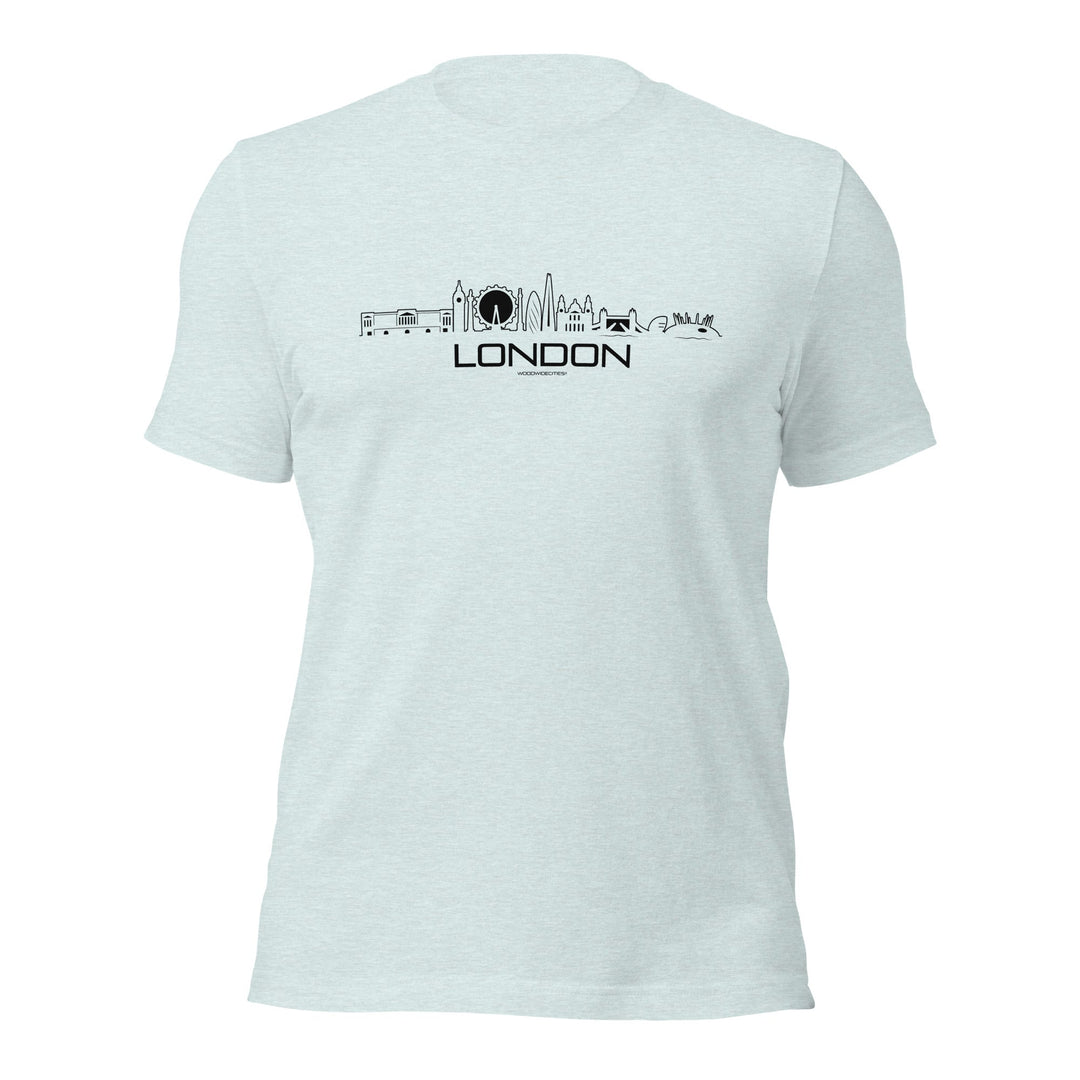 T-Shirt London Light Blue S houten cadeau decoratie relatiegeschenk van WoodWideCities