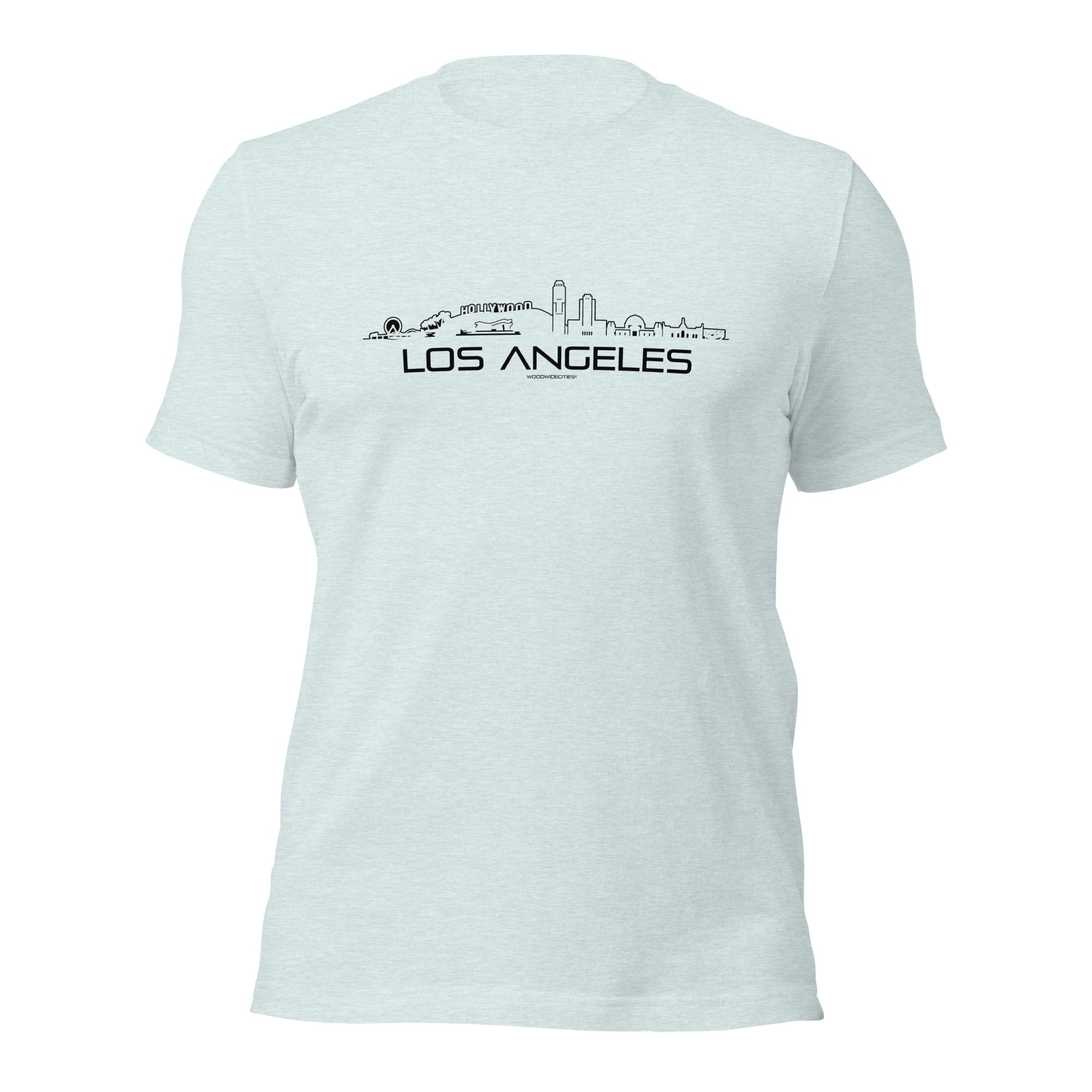 T-Shirt Los Angeles Heather Prism Ice Blue S houten cadeau decoratie relatiegeschenk van WoodWideCities