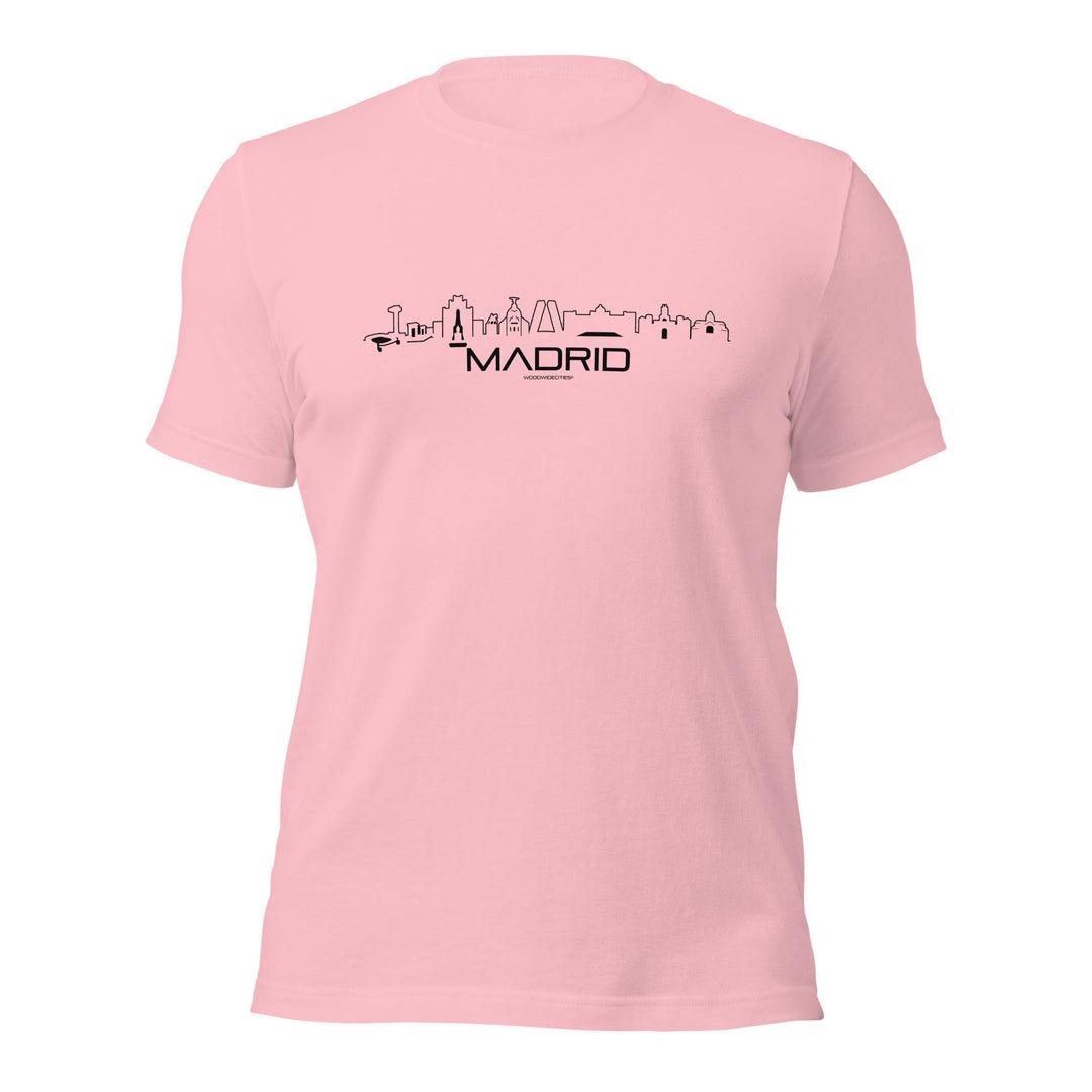 T-Shirt Madrid Pink S houten cadeau decoratie relatiegeschenk van WoodWideCities